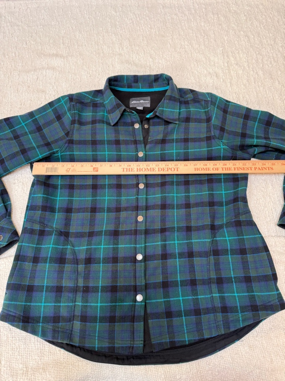 Eddie Bauer Plaid Lined Shacket Shirt Jacket Size XL - Picture 4 of 9